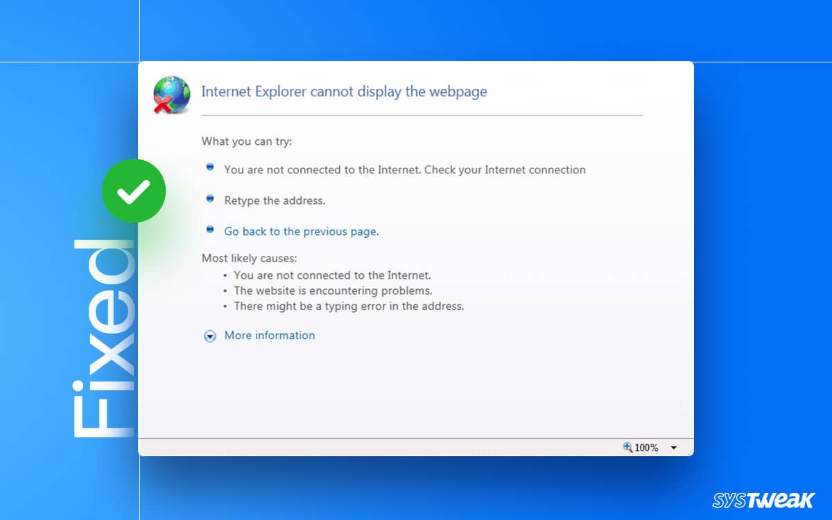 How to solve internet explorers cannot display the webpage
